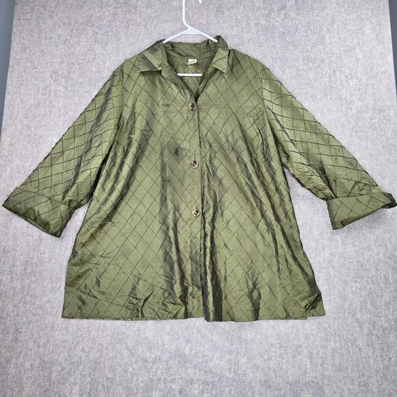 Jones New York Womans Green Quilted Jacket 1X - Picture 1 of 7